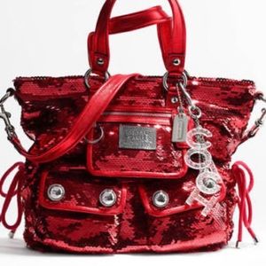 Red Sequin Coach Purse